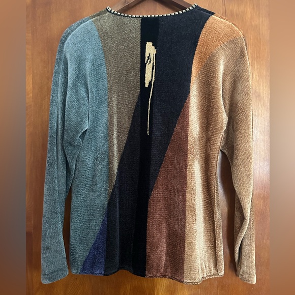 Mina Norton Vintage Chenille Wearable Art Embroidered Sweater Blazer/Cardigan - Picture 2 of 7